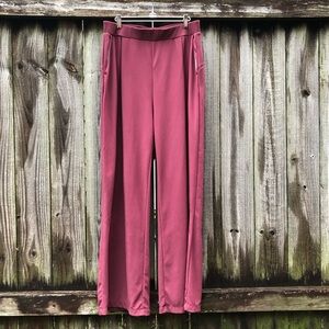 Halara Flex High Waisted Wide Leg Pants Size XL Maroon Pleated Pockets